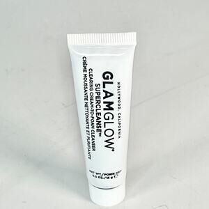 GlamGlow SuperCleanse Clearing Cream-to-Foam Cleanser Face Wash Travel .5 oz New